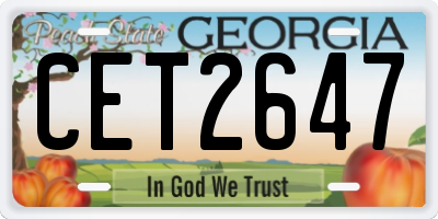 GA license plate CET2647