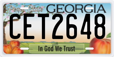 GA license plate CET2648