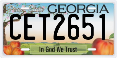 GA license plate CET2651