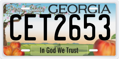 GA license plate CET2653