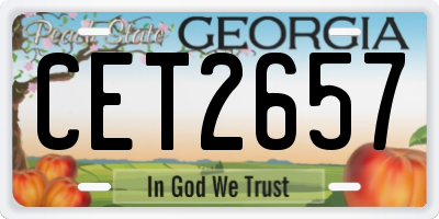 GA license plate CET2657