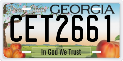 GA license plate CET2661