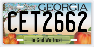 GA license plate CET2662