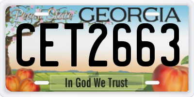 GA license plate CET2663