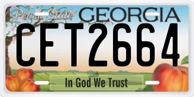 GA license plate CET2664