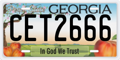 GA license plate CET2666