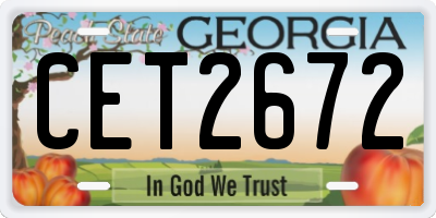 GA license plate CET2672
