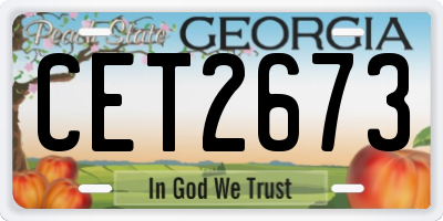 GA license plate CET2673