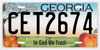 GA license plate CET2674