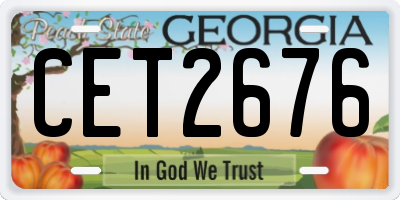 GA license plate CET2676