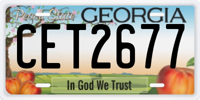 GA license plate CET2677