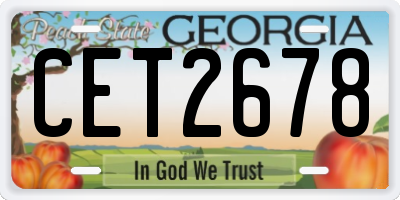 GA license plate CET2678