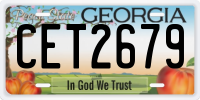 GA license plate CET2679