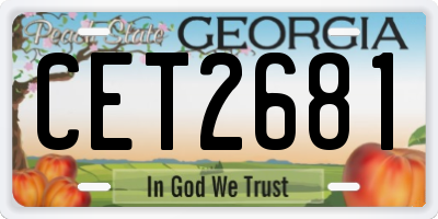 GA license plate CET2681