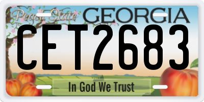 GA license plate CET2683