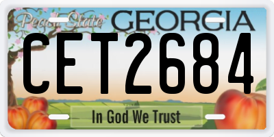 GA license plate CET2684