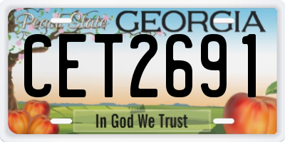 GA license plate CET2691
