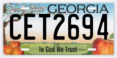 GA license plate CET2694