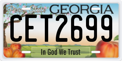 GA license plate CET2699