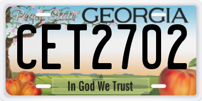 GA license plate CET2702