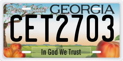 GA license plate CET2703