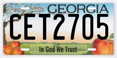 GA license plate CET2705