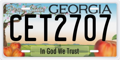 GA license plate CET2707