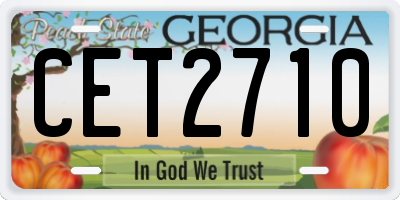 GA license plate CET2710