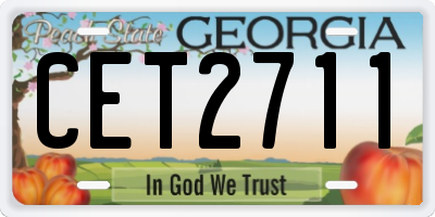 GA license plate CET2711
