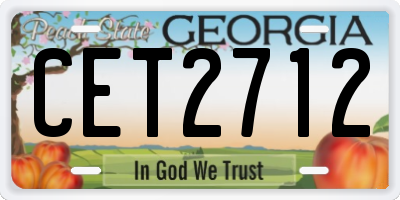GA license plate CET2712