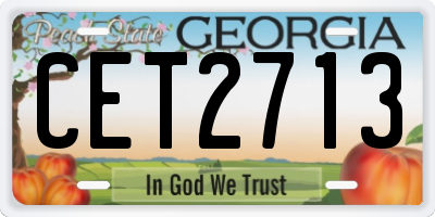 GA license plate CET2713
