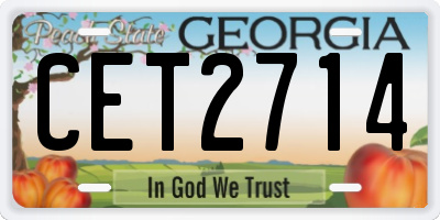 GA license plate CET2714