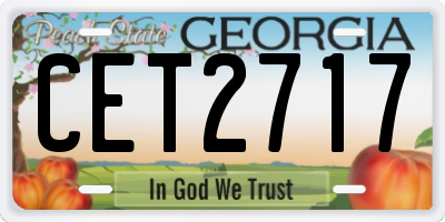 GA license plate CET2717