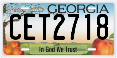 GA license plate CET2718