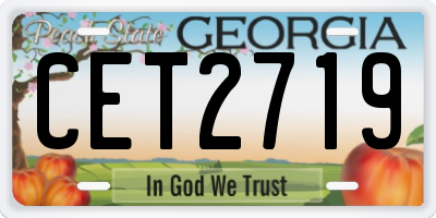 GA license plate CET2719