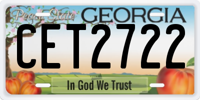 GA license plate CET2722