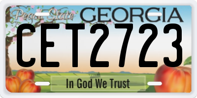 GA license plate CET2723