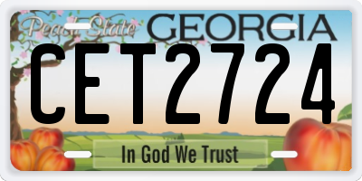 GA license plate CET2724