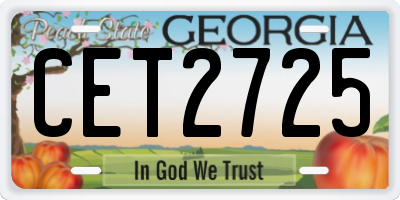 GA license plate CET2725