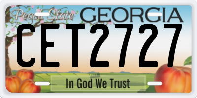 GA license plate CET2727