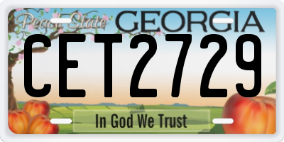 GA license plate CET2729