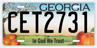 GA license plate CET2731