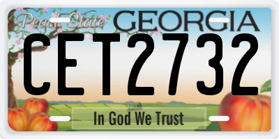 GA license plate CET2732