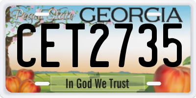 GA license plate CET2735