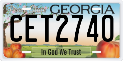 GA license plate CET2740