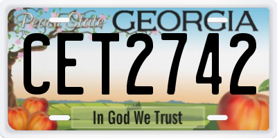 GA license plate CET2742