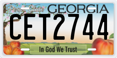 GA license plate CET2744