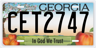 GA license plate CET2747