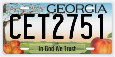 GA license plate CET2751