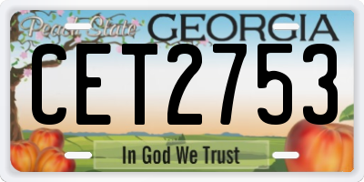 GA license plate CET2753